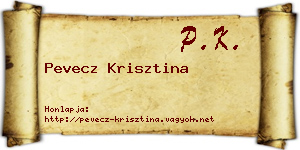 Pevecz Krisztina névjegykártya